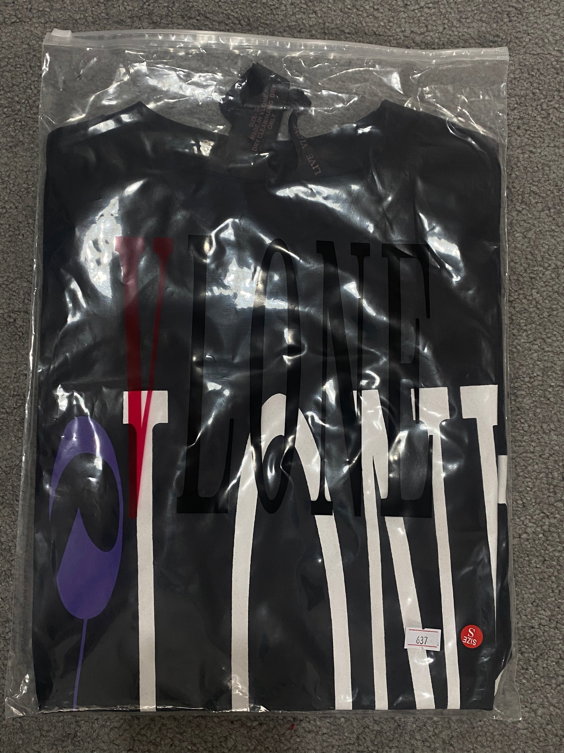 Vlone x Palm Angels Logo T-Shirt 'Black/Purple' S