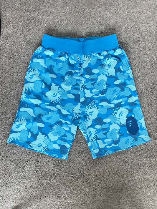 BAPE Blue Fire Camo Shorts - Icy Clothes Ro