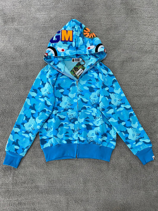 BAPE Blue Fire Camo Hoodie - Icy Clothes Ro