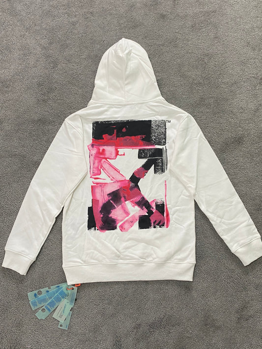 Off-White Acrylic Paint Hoodie - Icy Clothes Ro
